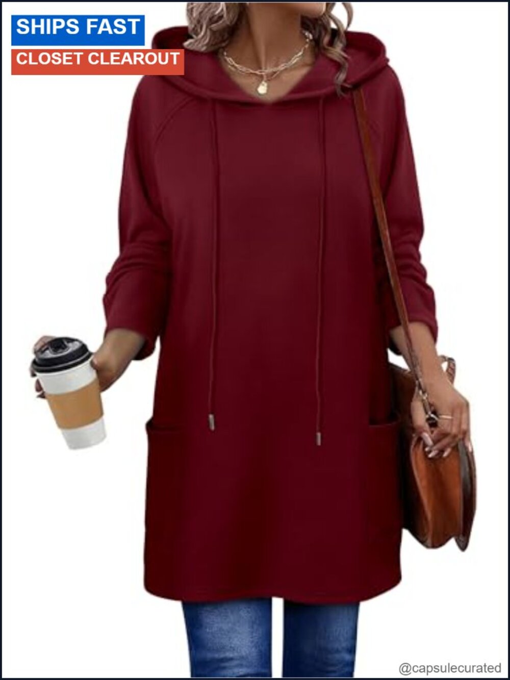 Oversized Hoodie Dress with Pockets Long Sleeve Pullover Sweatshirt